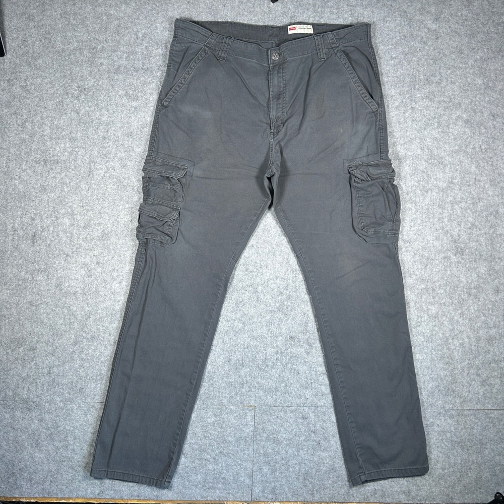 Wrangler cargo pants men 38x32 Gray Regular Taper workwear outdoor utility